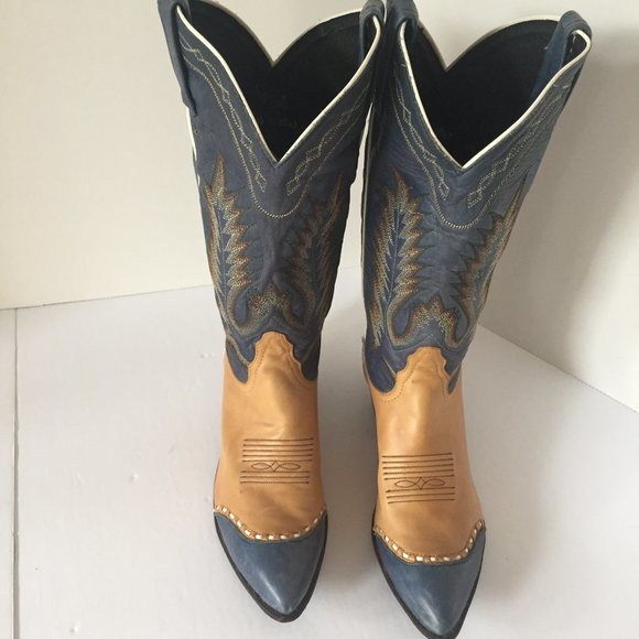 Tony Lama Two-Tone Western Boots Ladies Size 6.5 M - Picture 2 of 8